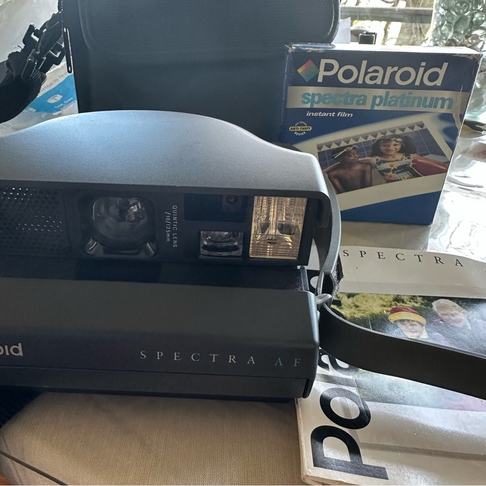 Vintage Polaroid Spectra AF  Instant Film Camera Bundle Gray Not Tested